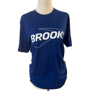 Brooks Running Blue Graphic T-Shirt Unisex XS Athletic Tee Logo Short Sleeve